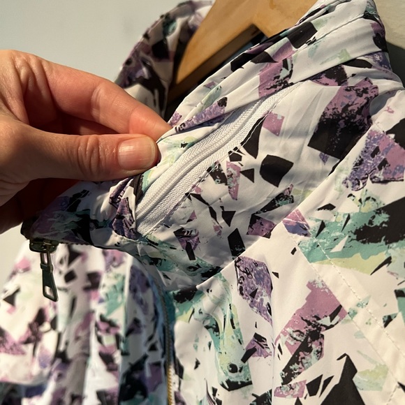 Style & Co purple white pattern windbreaker jacket Large - Picture 3 of 6